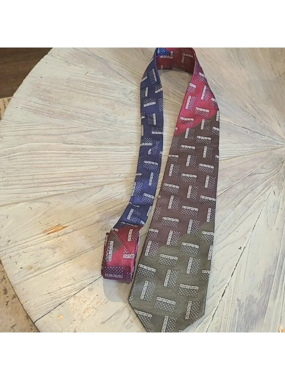 Versace collection vintage retro colour block 100% silk tie